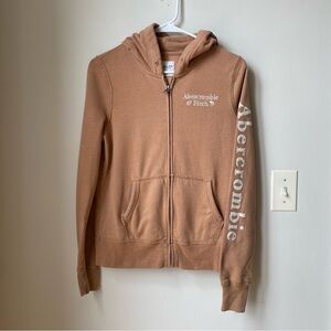 Abercrombie & Fitch Tan Soft Zip-Up Jacket size small hoodie